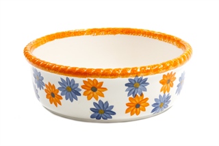 Glinena zdjela - oslikana, motiv cvjetova