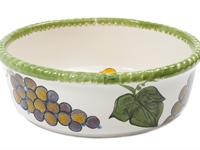 Glinena zdjela - oslikana, motiv grožđa